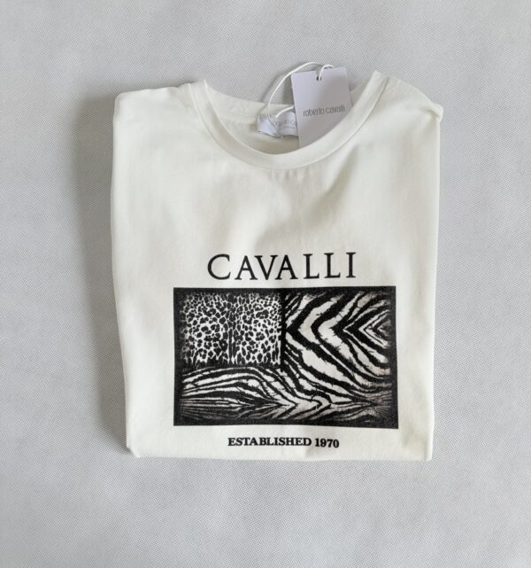 T-shirt biały rozm. 134-140 Roberto Cavalli - obrazek 2