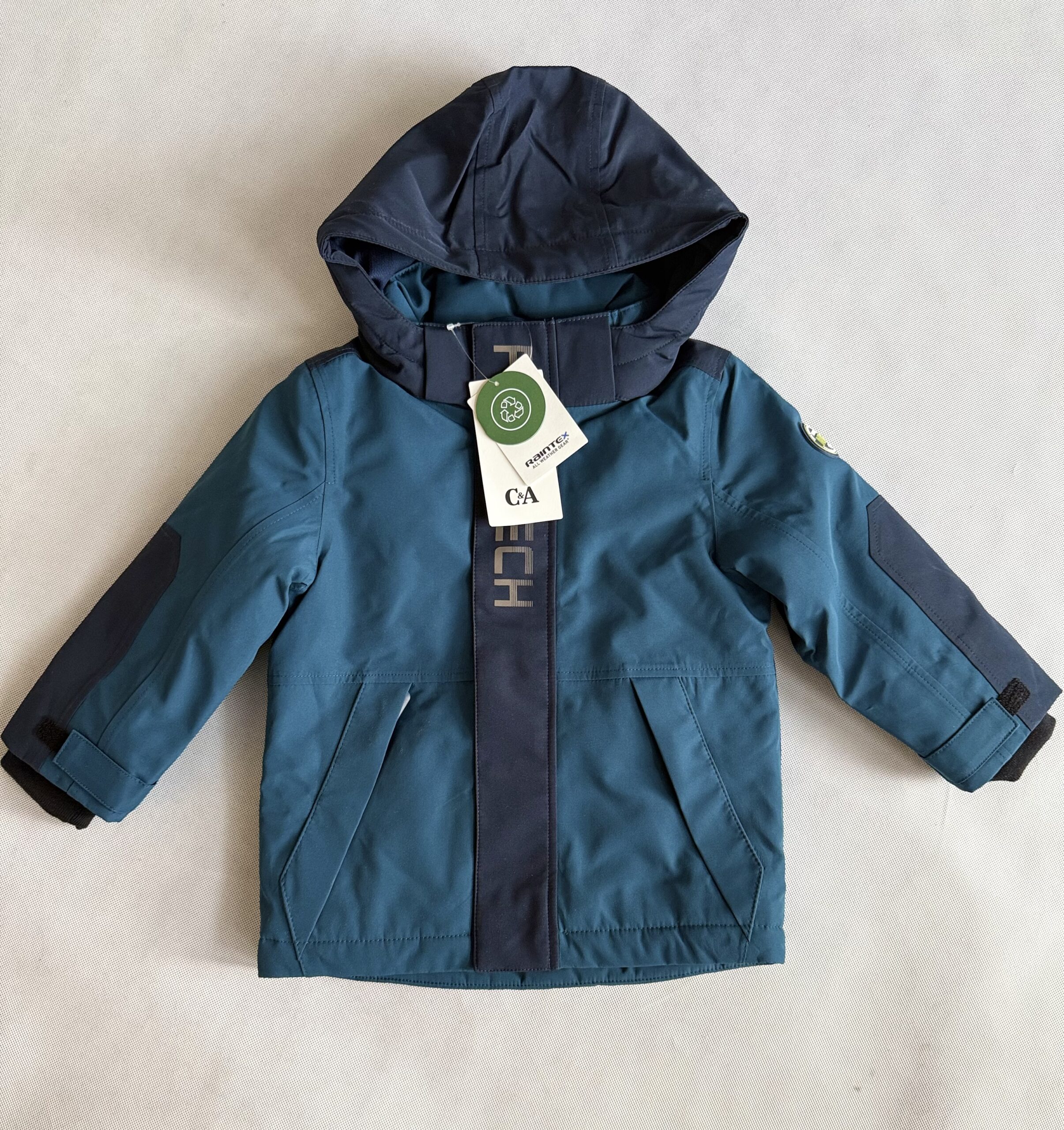 Kurtka przeciwdeszczowa z kapturem- nieprzemakalna C&A rozm. 92