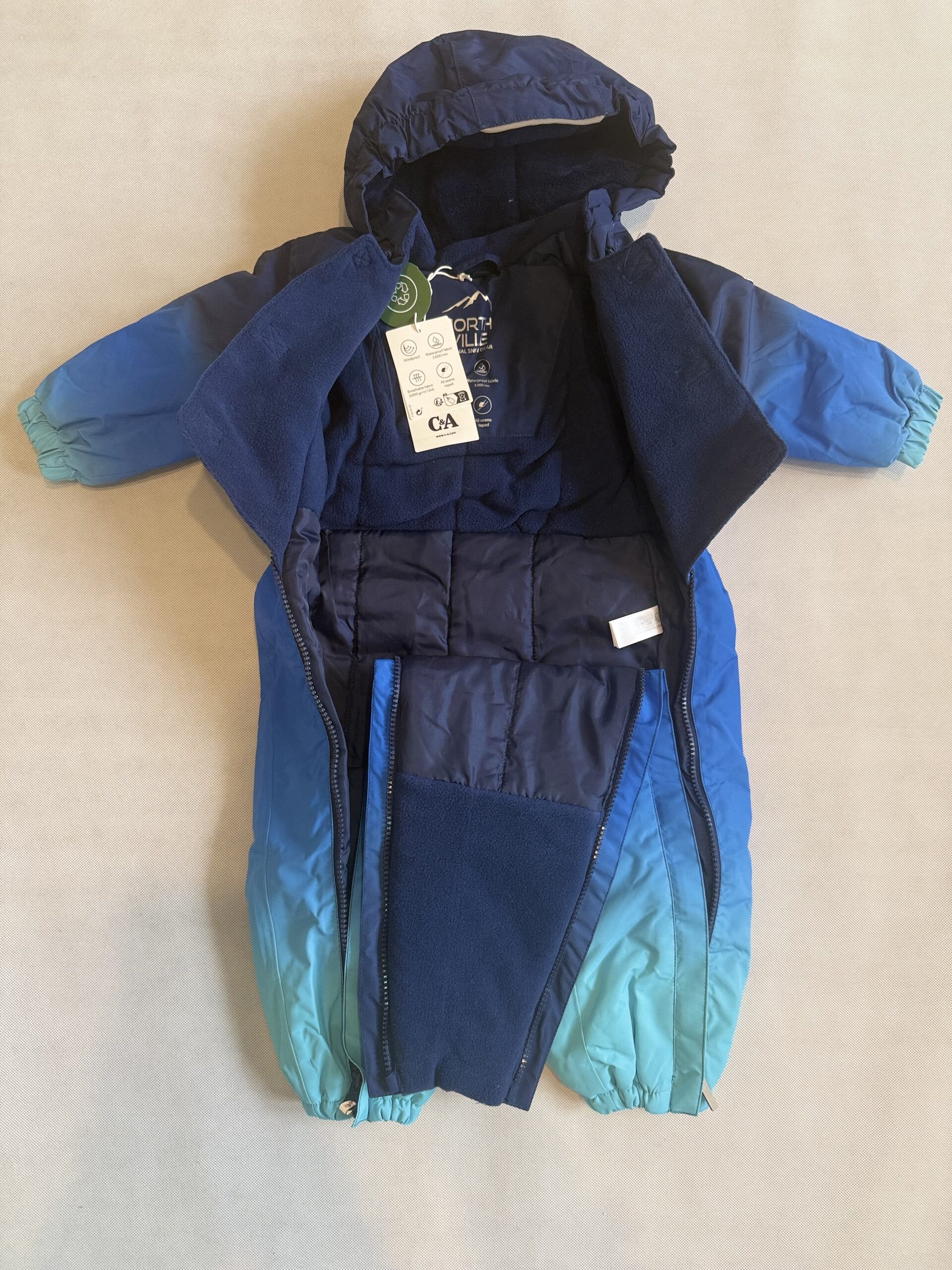 Kombinezon zimowy niemowlęcy- nieprzemakalny C&A rozm. 80 - obrazek 2