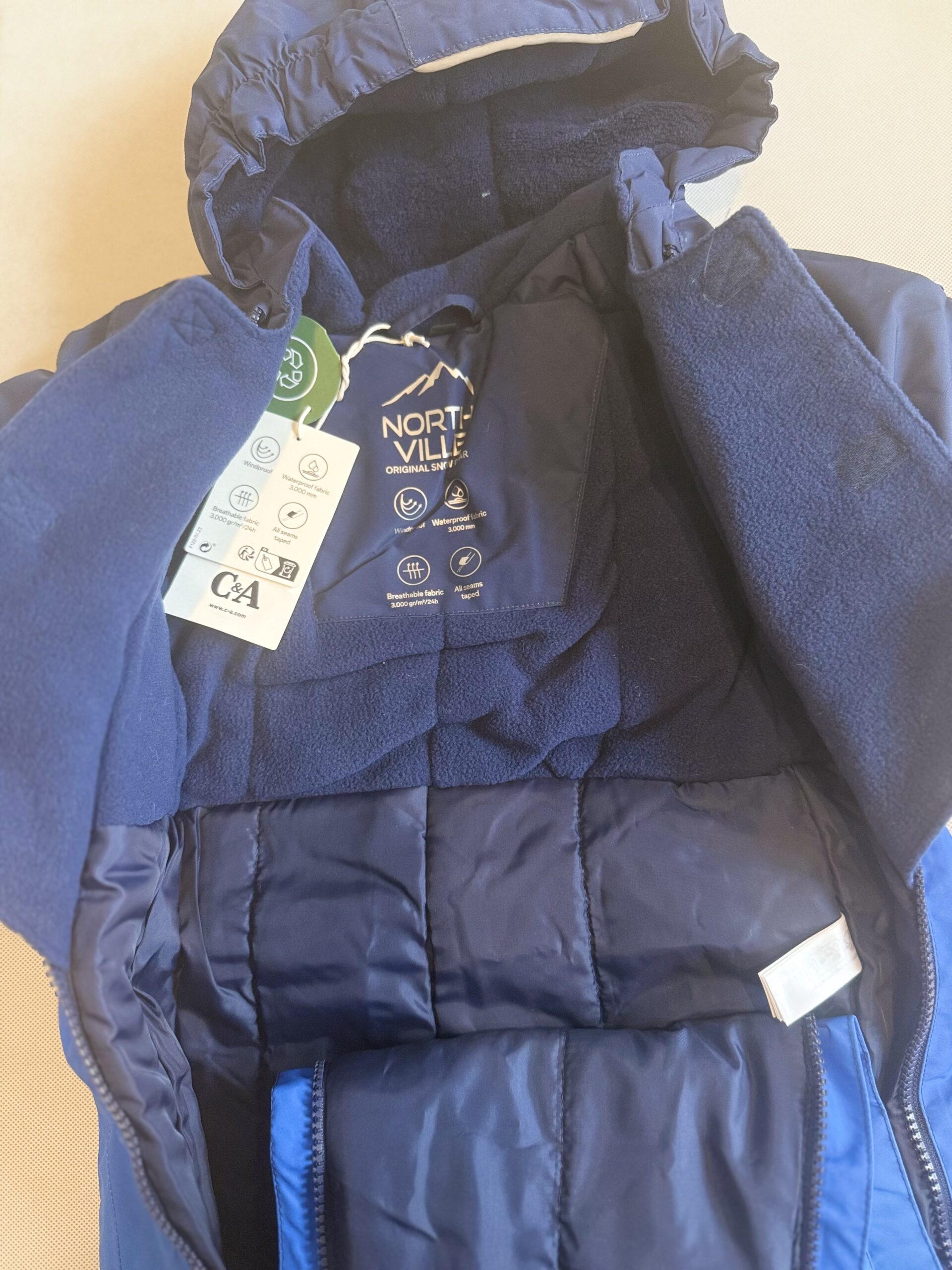 Kombinezon zimowy niemowlęcy- nieprzemakalny C&A rozm. 80 - obrazek 3