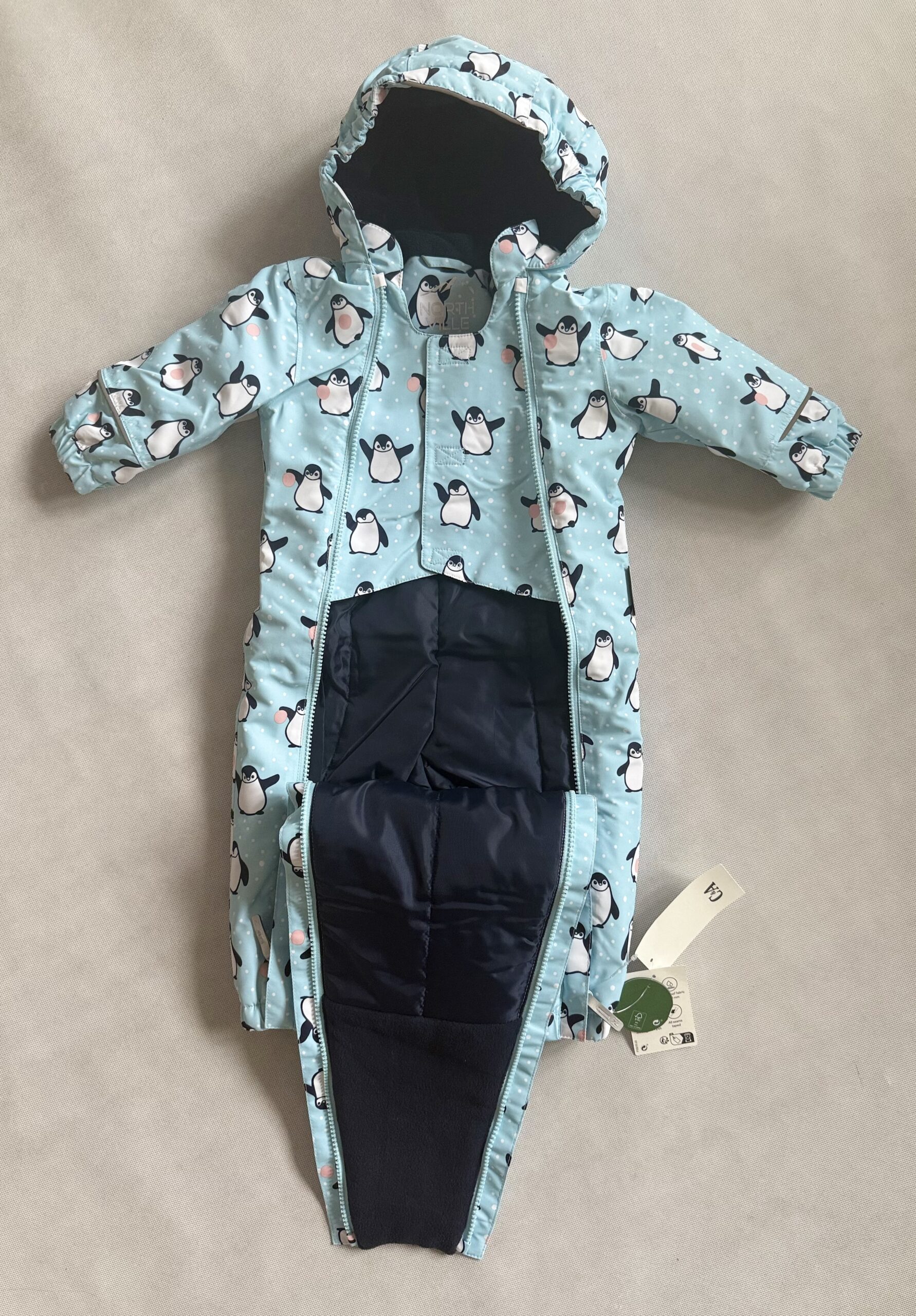 Kombinezon zimowy niemowlęcy- nieprzemakalny C&A rozm. 74 - obrazek 2