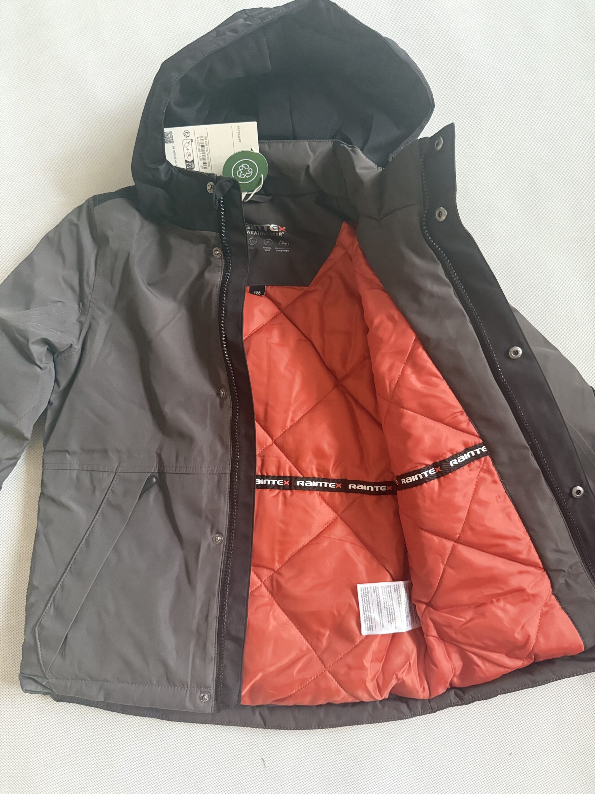 Kurtka przeciwdeszczowa z kapturem- nieprzemakalna C&A rozm. 128 - obrazek 2