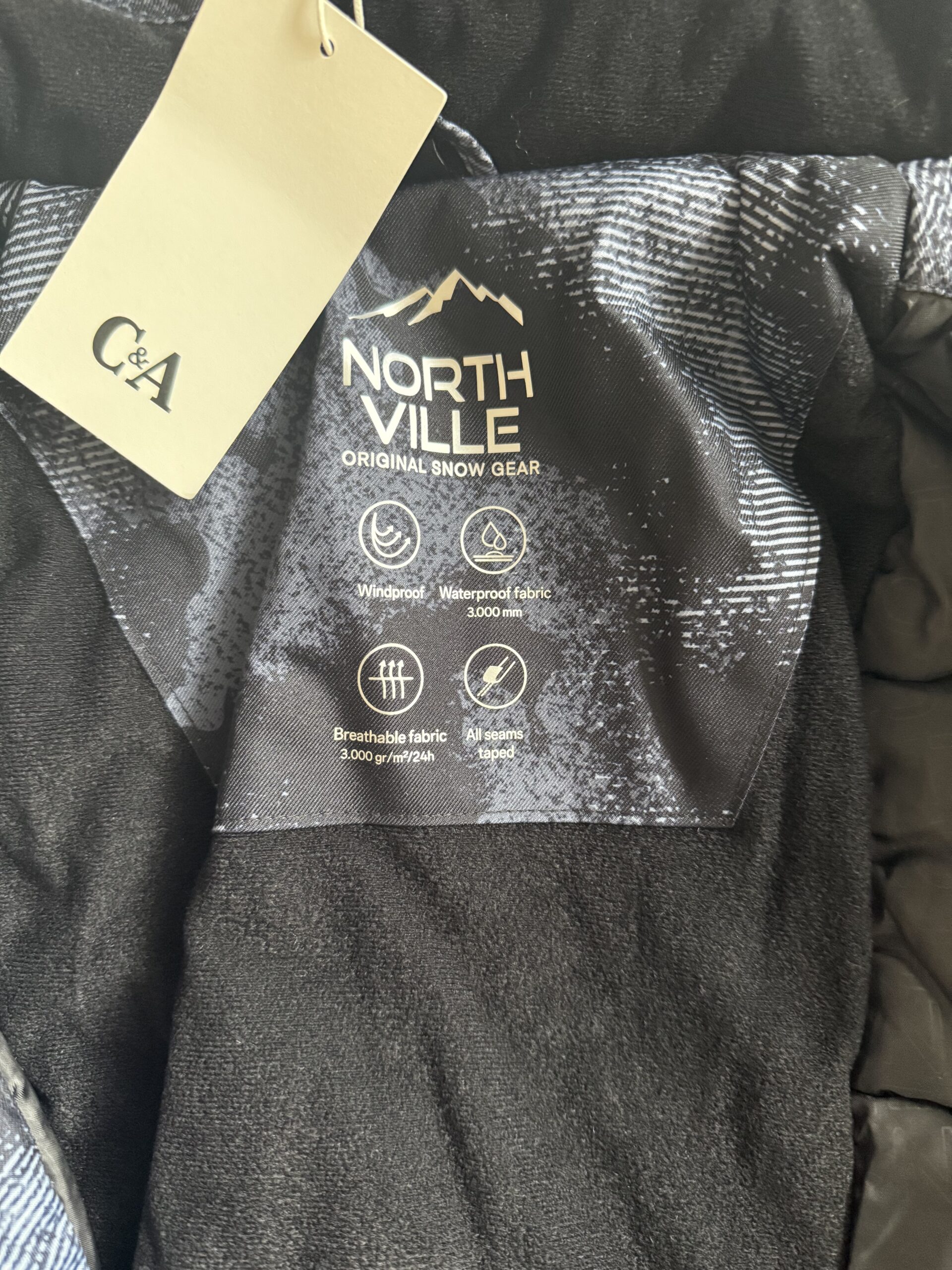 Kurtka narciarska nieprzemakalna z kapturem C&A rozm. 158-164 - obrazek 4