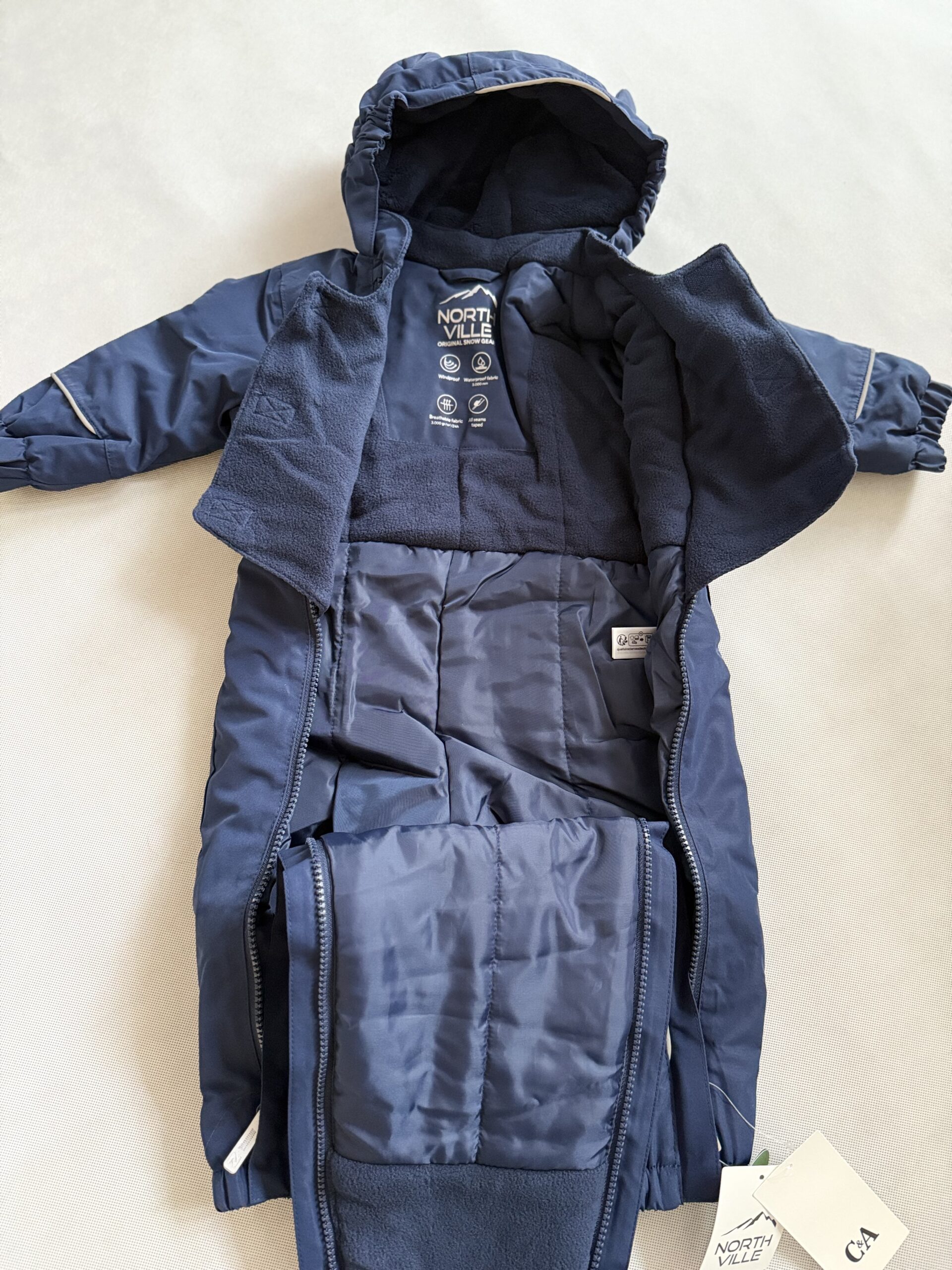 Kombinezon zimowy niemowlęcy- nieprzemakalny C&A rozm. 74 - obrazek 3