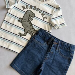 Zestaw koszulka i krótki spodenki dżins C&A rozm. 98