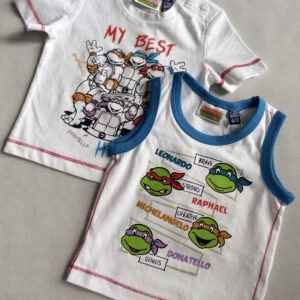 Zestaw Nickelodeon Żółwie Ninja T-shirt + Koszulka bez rękawów rozm. 0/3
