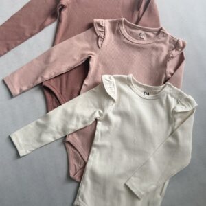 Zestaw 3-pak Body Prążkowane z falbankami C&A rozm. 86
