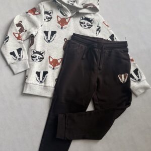 Dres Chłopięcy Komplet Bluza z Kapturem i Spodnie Zwierzątka C&A rozm. 122