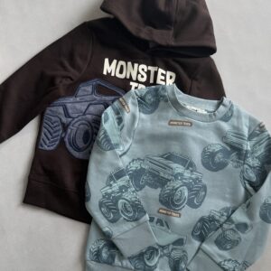 Zestaw 2 Bluz Chłopięcych Bluza z Kapturem i Bluza Klasyczna Monster Truck C&A rozm. 110